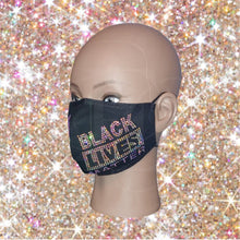 Load image into Gallery viewer, Black Lives Matter Adjustable Bling Mask w/filter
