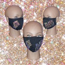 Load image into Gallery viewer, Black Lives Matter Adjustable Bling Mask w/filter
