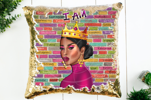 I AM - Reversible Flip Sequin Pillow