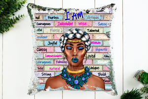 I AM - Reversible Flip Sequin Pillow