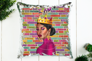 I AM - Reversible Flip Sequin Pillow