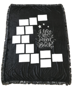 Custom Plush Velour Photo Throw Blanket – I Love You To The Moon And Back